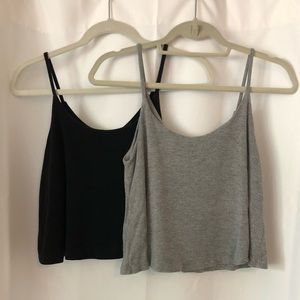Brandy Melville Tanks Black and Gray Small